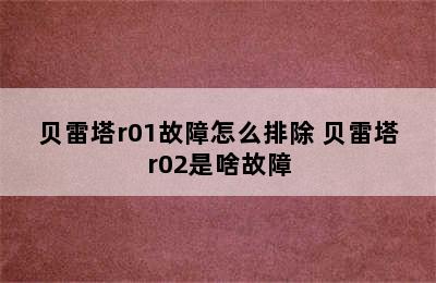 贝雷塔r01故障怎么排除 贝雷塔r02是啥故障